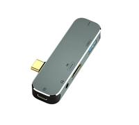 Bnnlqpsttg - Hub de extensión tipo C para ordenador PC 5 en 1, conector jack de 3,55 mm PD100W USB3.0/USB3.1, alargador USB compatible YX04-X5