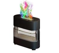 Bnnlqpsttg Humidificador de Llama de Simulación Difusor de Aromas de Lluvia y Fuego Colorido con 7 Colores y Colorido para Dormitorio, Negro