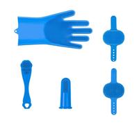 Bnnlqpsttg - Juego de baño para perros, cepillo de masaje para mascotas de 6 piezas, cepillo de baño para perros