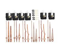 Bnnlqpsttg Kit de 6 mecanismos de movimiento de cuarzo con 4 tipos de agujas de reloj de madera de nogal accesorios de reloj, piezas de reparación de reloj