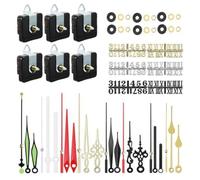 Bnnlqpsttg - Kit de 6 mecanismos de reloj de pared de cuarzo de 16 mm con 8 pares diferentes de agujas y 6 dígitos de reloj