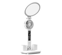 Bnnlqpsttg LED reloj lámpara de mesa recargable por USB lámpara de escritorio regulable 4960 Mah ventilador luz plegable protección de los ojos lectura nocturna