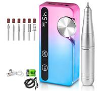 Bnnlqpsttg - Lijadora de uñas eléctrica portátil profesional (45000 rpm, recargable, de bajo ruido, de uñas, multicolor