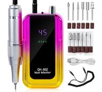 Bnnlqpsttg - Lijadora de uñas eléctrica recargable (45.000 rpm, lijadora de uñas de bajo ruido, máquina de manicura, color rosa