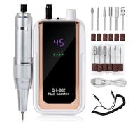 Bnnlqpsttg - Lijadora de uñas eléctrica recargable (45.000 rpm, lijadora de uñas de bajo ruido, máquina de manicura