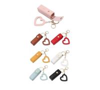 Bnnlqpsttg - Llaveros para bolsa de lápiz labial, pinza de langosta, mini contenedor para lápiz labial de piel sintética inoxidable con colgante en forma de corazón, organizador de llaves para bolso