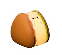Bnnlqpsttg Luz nocturna de silicona hamburguesa Piggy, luces nocturnas, LED Squishy novedad animal regalos lindos -3 niveles de brillo, sensor táctil