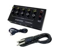 Bnnlqpsttg - Mezclador de audio de 5 canales, mini consola de mezcla portátil con reverberación, micrófono recargable tipo C