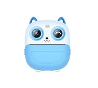 Bnnlqpsttg Mini impresora cámara digital para niños 2.4 pulgadas 1080P cámara doble portátil para niños con tarjeta de memoria para niños, color azul