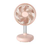 Bnnlqpsttg Mini Ventilador Oscilante USB Recargable, Ventilador de Mesa Portátil con Baterías con 4 Niveles de Velocidad, Ventilador de Escritorio para Exterior Rosa