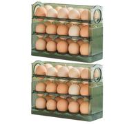 Bnnlqpsttg Nevera Porta Huevos Plegable Puerta del Refrigerador Soporte de Almacenamiento de Huevos Bandeja Contenedor Ahorro de Plaza Caja de Almacenamiento de Huevos Soporte Verde