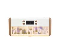 Bnnlqpsttg Organizador de píldoras inteligente con recordatorio electrónico, caja de almacenamiento con temporizador para pastillas semanales, alarma para, color café .