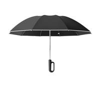 Bnnlqpsttg Paraguas Plegable Invertido Completamente Automático con Paraguas UV Rayas Reflectantes a prueba de Viaje con Mango Mosquetón, D