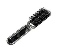 Bnnlqpsttg Peine y Espejo Plegables Portátiles 2 en 1 - Cojín de aire con diamantes, brillo brillante, cepillo de pelo de viaje compacto y herramienta de maquillaje