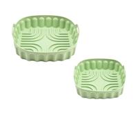 Bnnlqpsttg - Placa de silicona para freidora de aire (2 piezas, para freidora de aire cuadrada, reutilizable, molde de silicona, almohadillas para microondas, alfombra de cocina, bandeja de cacerola