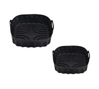 Bnnlqpsttg - Placa de silicona para freidora de aire (2 unidades, reutilizable, molde de silicona, almohadillas para microondas, alfombra de cocina, bandeja de cacerola, C