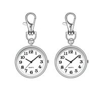 Bnnlqpsttg Reloj de bolsillo de cuarzo con clip para enfermeras, viene con una hebilla de llave. Reloj de bolsillo portátil para enfermeras y médicos, color plateado., plata