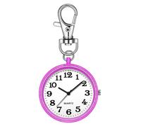 Bnnlqpsttg Reloj de bolsillo de cuarzo con clip y hebilla de llave, reloj digital colgante unisex para enfermeras y médicos, y ., Púrpura y