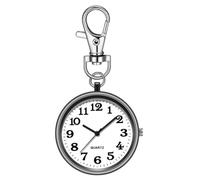 Bnnlqpsttg Reloj de bolsillo de cuarzo con soporte portátil, con hebilla de llave, reloj digital unisex para enfermeras y médicos, negro y ., negro y