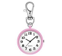 Bnnlqpsttg Reloj de enfermera Clipser Reloj de bolsillo de enfermera portátil de cuarzo redondo para enfermeras médicos rosa+, rosa y