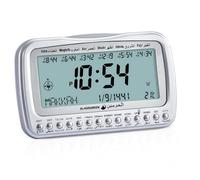 Bnnlqpsttg Reloj de Escritorio Retroiluminado Azan Athan Islámico Alarma de Oración Visualización de la Dirección Reloj Digital Alarmas Reloj de Mesa A