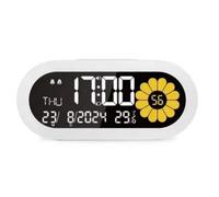 Bnnlqpsttg - Reloj despertador digital multifunción con temporizador visual, pantalla LCD, doble alarma, formato 12/24 horas, reloj despertador para niños