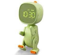 Bnnlqpsttg Reloj despertador digital para niños, alarmas, reloj despertador con forma variable, Snooze, temporizador nocturno, color verde