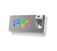 Bnnlqpsttg Reloj electrónico LED gran pantalla espejo despertador inteligente proyección despertador