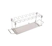 Bnnlqpsttg - Soporte para costillas de barbacoa, soportes de filetes de barbacoa, parrilla de costillas de carne de pollo de acero inoxidable, color negro para herramientas de barbacoa para fumador de