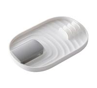 Bnnlqpsttg - Soporte para tapa de cacerola plegable, soporte de espátula, soporte de almacenamiento integrado, soporte de almacenamiento para cocina de cocina, herramientas de drenaje, color blanco