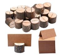 Bnnlqpsttg - Soporte para tarjetas de madera de estilo rural, tarjetas de papel kraft, marco de número de mesa, soporte para exhibición de fotos, soporte de etiquetas de alimentos
