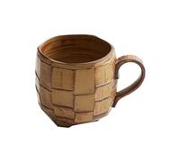 Bnnlqpsttg Taza de café de cerámica retro amarilla 420 ml, tazas de cerámica japonesa, taza de té con leche, cocina, almuerzo, taza de copos de avena