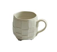 Bnnlqpsttg Taza de café de cerámica retro blanca de 420 ml, tazas japonesas de cerámica, taza de té con leche, cocina, almuerzo, taza de copos de avena