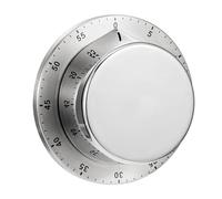 Bnnlqpsttg Temporizador de cocina mecánico de acero inoxidable, manual, cuenta regresiva, temporizador para estudiar y hacer ejercicio, color plateado.
