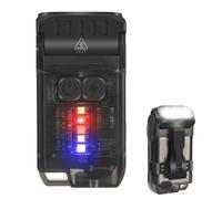 Bnnlqpsttg V15 LED pequeña linterna potente, 10 modos mini linterna llavero linterna portátil recargable (negro)