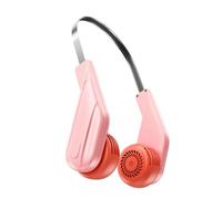 Bnnlqpsttg Ventilador de Cuello Portátil, Ventilador Personal Portátil Recargable de 800 MAH con 5 Velocidades Ajustables, Ventilador de Cuello para Exterior Blanco