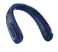 Bnnlqpsttg Ventilador de Cuello Recargable USB Portátil Hielo China Refrigeración Ventilador de Cuello Sin Hoja Ventilador Eléctrico Azul