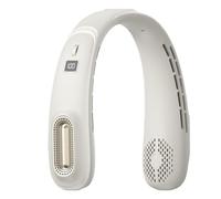 Bnnlqpsttg Ventilador de Cuello Recargable USB Portátil Refrigeración China Helado Ventilador de Cuello Sin Hoja Ventilador Eléctrico Blanco Crema