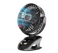 Bnnlqpsttg Ventilador de Escritorio Clipser, Ventilador Personal Portátil con Clip USB para Oficina, Cama, Cochecito, Camping, Ventilador Exterior Negro