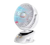 Bnnlqpsttg Ventilador de Escritorio Clipser, Ventilador Personal Portátil con Clip USB para Oficina, Cama, Cochecito, Camping, Ventilador Exterior Blanco