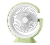 Bnnlqpsttg Ventilador de Lámpara de Escritorio 2400 MAH Mini Ventilador Eléctrico Portátil Práctico de 3 Velocidades, Verde