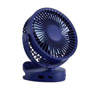 Bnnlqpsttg Ventilador de mesa portátil y colgante recargable con 3 velocidades, rotación de 360 grados, para viajes y uso doméstico, azul
