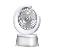 Bnnlqpsttg Ventilador LED Alimentado por Batería, Ventilador Silencioso, Humidificador Portátil con Tanque de 600 ML, 3 Velocidades Ajustables, Recargable por USB C