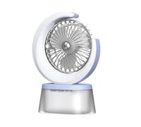 Bnnlqpsttg Ventilador LED Ventilador Silencioso Alimentado por Batería Ventilador Humidificador Portátil con Tanque de 600 ML Ventilador Recargable USB Ajustable a 3 Velocidades A