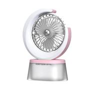 Bnnlqpsttg Ventilador LED Ventilador Silencioso Alimentado por Batería Ventilador Humidificador Portátil con Tanque de 600 ML Ventilador Recargable USB Ajustable a 3 Velocidades B