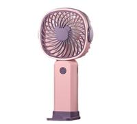 Bnnlqpsttg Ventilador portátil al aire libre ventilador portátil 3 velocidades recargable 400 mAh batería ventilador multifunción soporte de teléfono al aire libre A