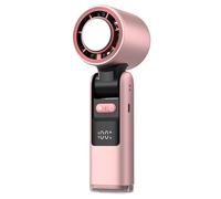 Bnnlqpsttg Ventilador portátil portátil USB recargable de 100 velocidades ajustables, ventilador de pantalla digital plegable de alta velocidad con linterna rosa