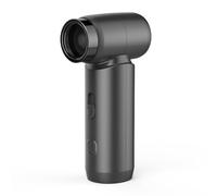 Bnnlqpsttg - Ventilador portátil sin con boquilla de aire y turbina de velocidad variable, color gris oscuro.