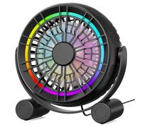 Bnnlqpsttg Ventilador USB Práctico de Escritorio, Iluminación LED, 3 Velocidades, Rotación de 360°, Alimentación USB, Bajo ruido y Silenciador