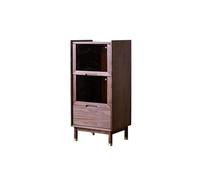 BNNP Gabinete de Bar de Vinos Industrial 50x40x105cm Small Display Cabinet For Home Living Room, Walnut Solid Wood Storage Table, Kitchen Dining Side Storage Furniture